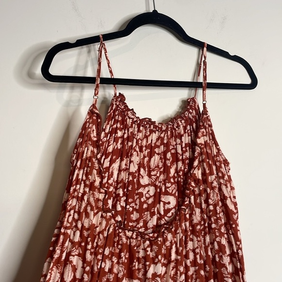 Anthropologie | Flounced Maxi Lounge Dress Low Back Red Size XS - Picture 4 of 5
